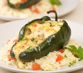 Chicken Cheese Stuffed Poblano Peppers