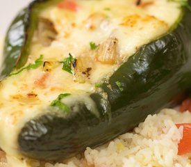 Chicken Cheese Stuffed Poblano Peppers