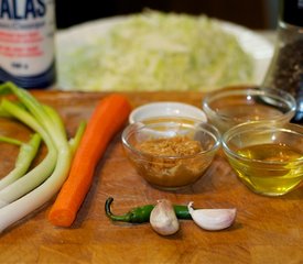 Asian Cabbage Salad with Spicy Peanut Sauce