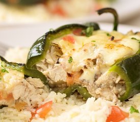 Chicken Cheese Stuffed Poblano Peppers