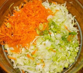 Asian Cabbage Salad with Spicy Peanut Sauce