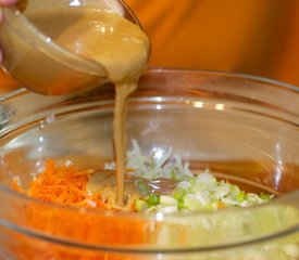 Asian Cabbage Salad with Spicy Peanut Sauce