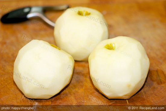 Wash and peel the apples.