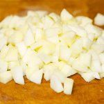 Chop the apples into 1/2-inch chunks.