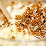 Add the apples and pecans, and mix well.