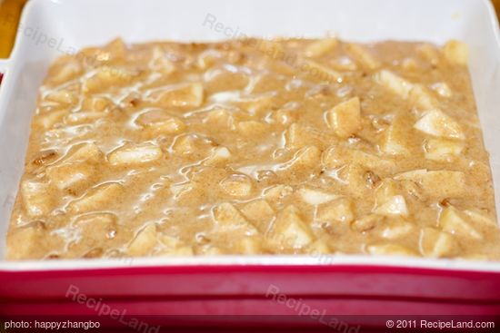 Pour into the prepared baking pan.