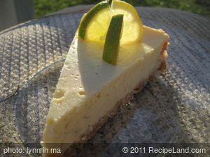 Margarita Cheesecake with Lime Sour Cream Topping