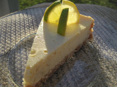 Margarita Cheesecake with Lime Sour Cream Topping