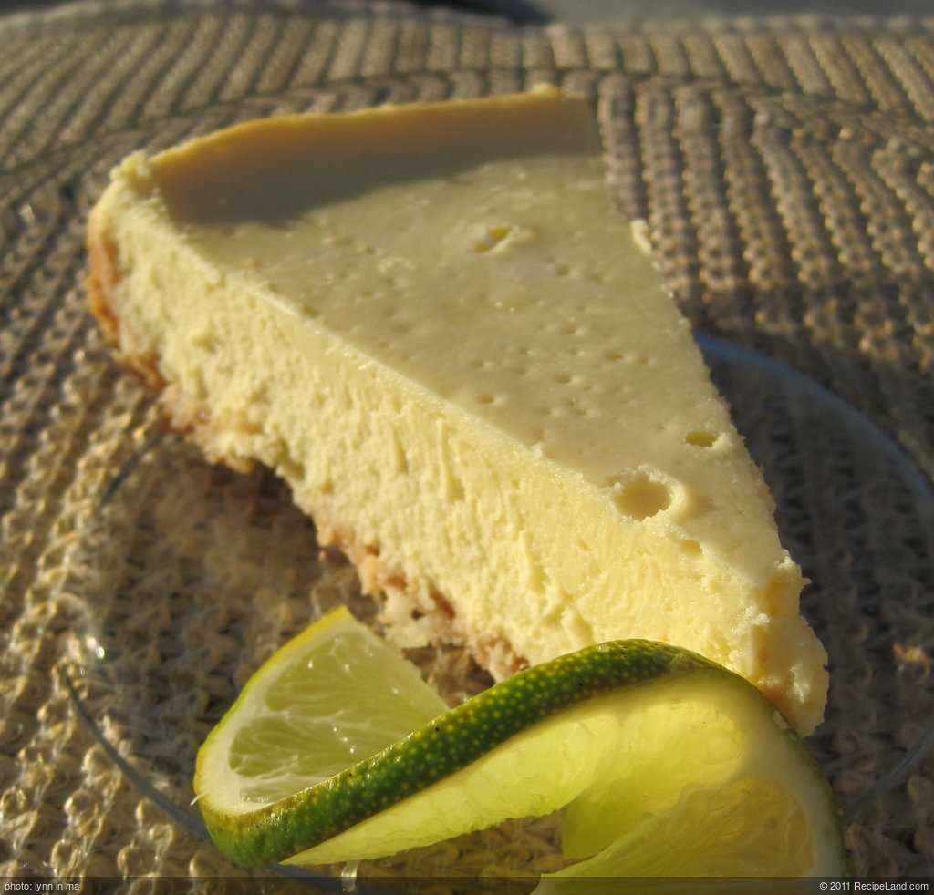 Margarita Cheesecake with Lime Sour Cream Topping