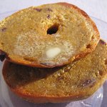 Pumpkin Spice Bagel with Dried Cranberries