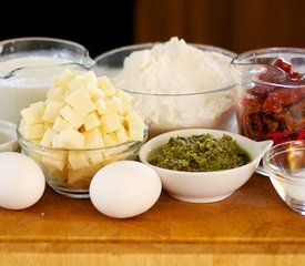 Easy Mozzarella, Sun-Dried Tomato and Pesto Quick Bread 