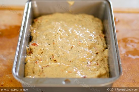 Pour into the prepared loaf pan. 