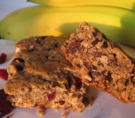 Chocolate Chip, Banana, Oat Squares