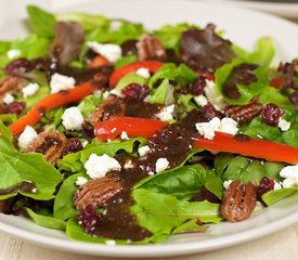 Mixed Green Salad with Pecans, Goat Cheese And Honey Mustard Vinaigrette