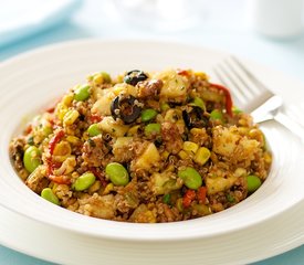 Quinoa, Edamame and Roasted Corn Salad with Apples and Maple Walnuts