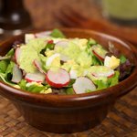 Mixed Greens with Cucumber Chives and Parsley  Vinaigrette 
