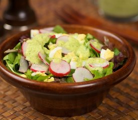 Mixed Greens with Cucumber Chives and Parsley  Vinaigrette 