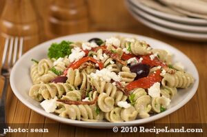 Leftover Greek Pasta Salad recipe