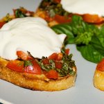 Tomato and Basil Bruschetta with Fresh Mozzarella Sandwich 