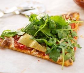 Artichoke Hearts, Roasted Bell Pepper and Fresh Mozzarella Pizza