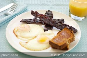 Maple Coffee Glazed Bacon and Eggs