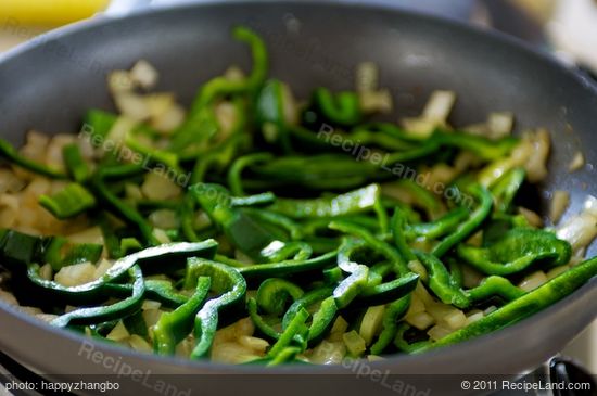 Add the poblano peppers