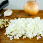 Next chop up some onions.