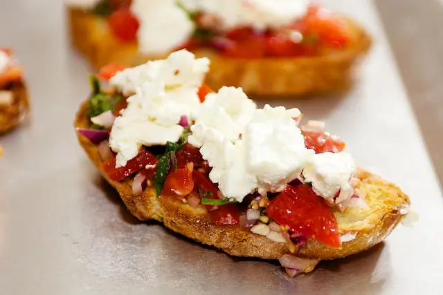 Cherry Tomato & Basil Bruschetta with Goat Cheese