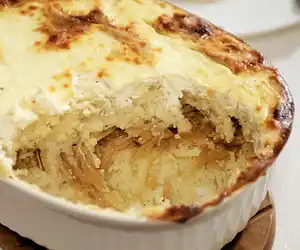 Russian Potato Casserole with Caramelized Onions