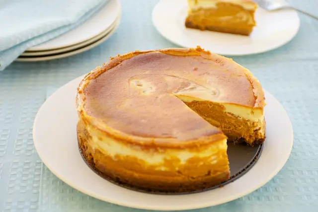 Kahlua Marbled Pumpkin Cheesecake