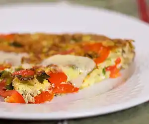 Red Pepper, Green Onions & Cheddar Cheese Frittata