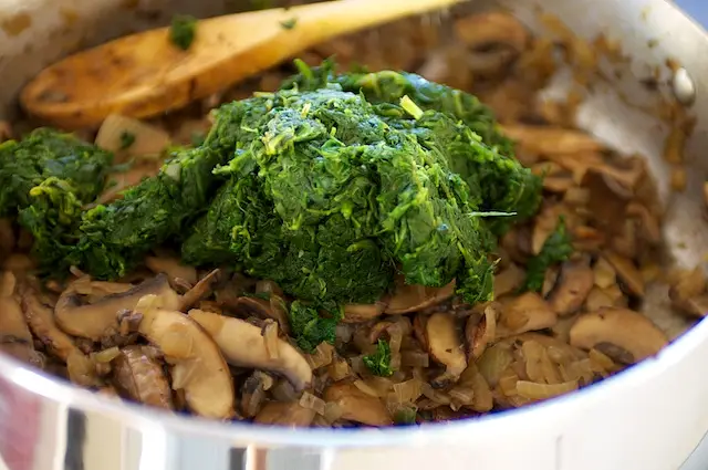 Add spinach,