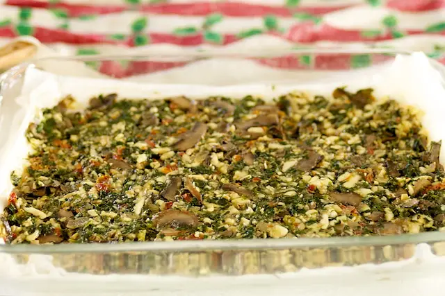 Spread remaining spinach mixture over. 
