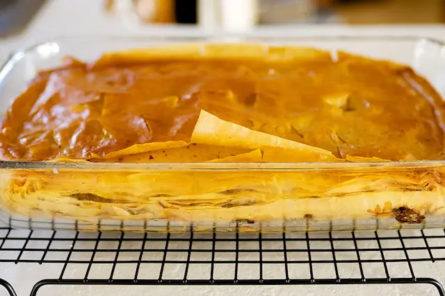 All layers are nicely golden and brown.