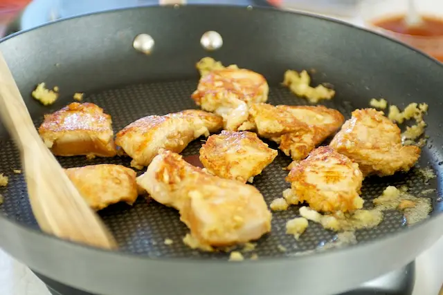Using a spatula, stir-fry for 30 seconds.  