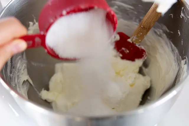 Gradually add granulated sugar.