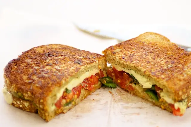 Caprese Grilled Cheese Sandwich with Jalapenos