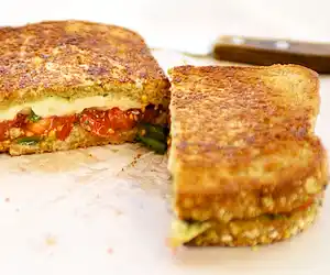 Caprese Grilled Cheese Sandwich with Jalapenos