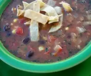 Crockpot Black Bean Tortilla Soup