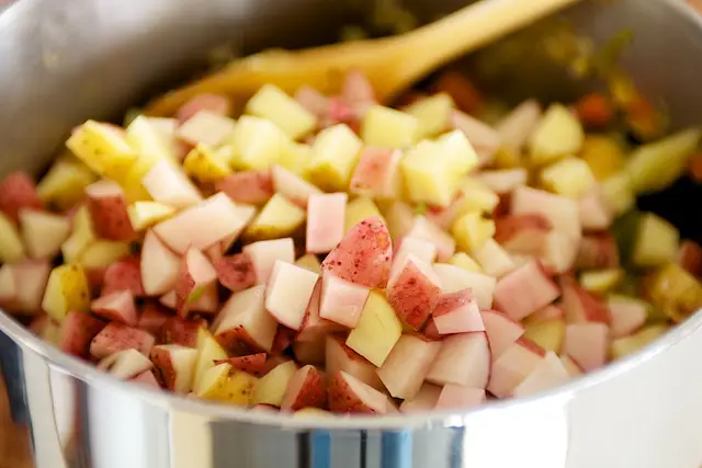 Add potatoes, 