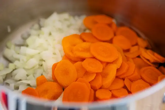 Next cook the vegetables.