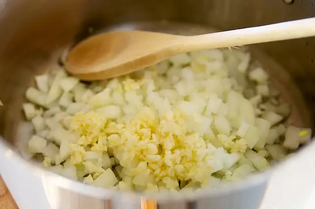 Next start to cook the vegetables.