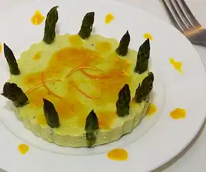 Asparagus Chicken Mousse with Orange Butter