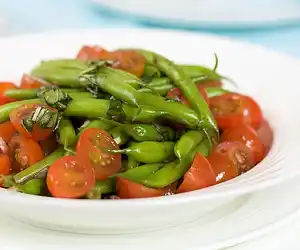 Green Bean & Tomato Salad with Basil Vinaigrette