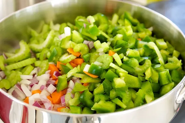 Next start to cook the veggies.