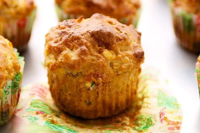 Cheesy Whole Wheat Cheddar Muffins