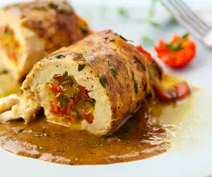 Stuffed Chicken Breasts with Sweet Peppers & Thyme