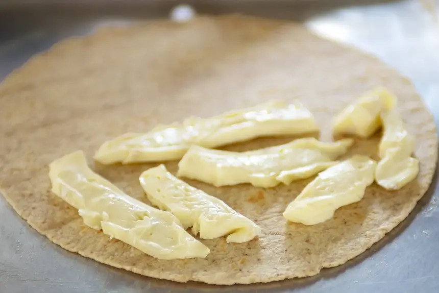 Next assemble the quesadillas. 