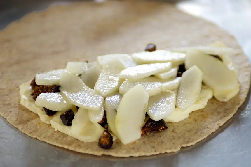 Place the pear slices on top.