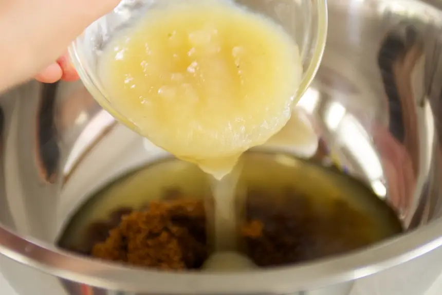 add the applesauce,